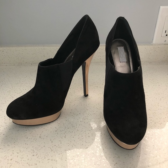 Rachel Roy suede black platform booties rose gold - Picture 6 of 8